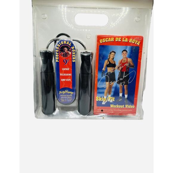 Vintage Vhs Autographed By Oscar De La Hoya New Skip Fit Video Set Leather - Picture 1 of 7